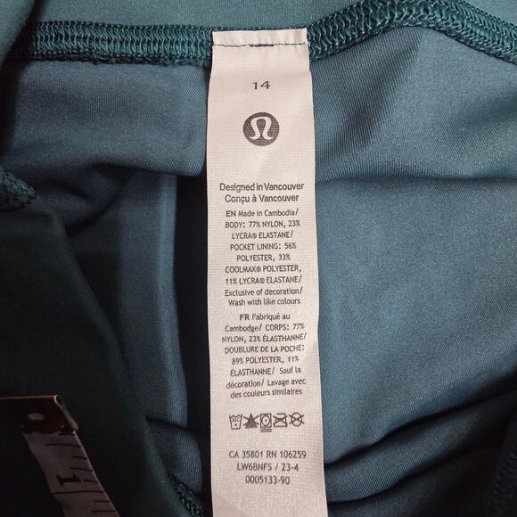 Lululemon Wunder Train HR Crop 23" in Storm Teal - Size 14 - Picture 5 of 7